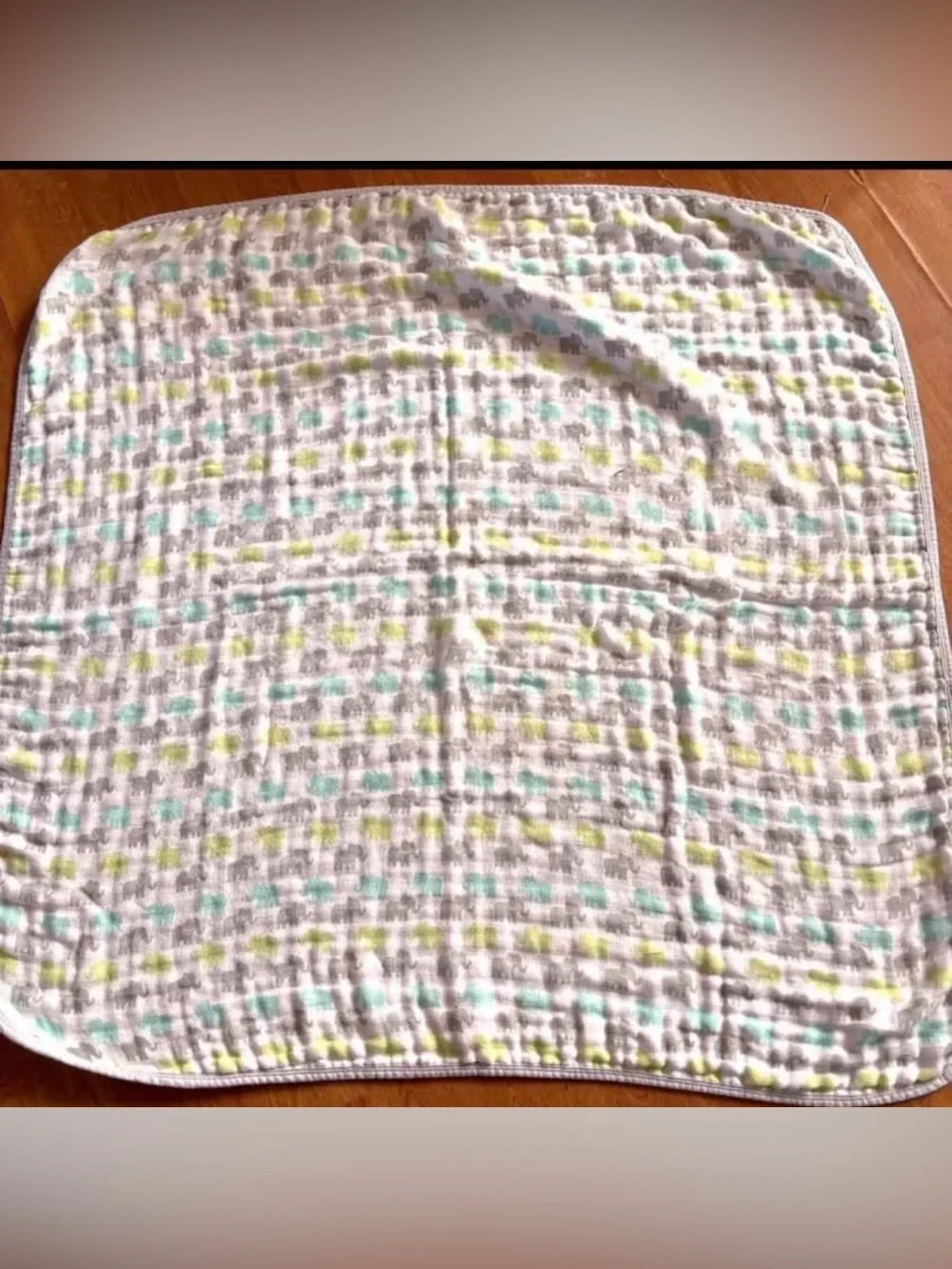 aden + anais White Muslin Blanket with Mint & Yellow Dots